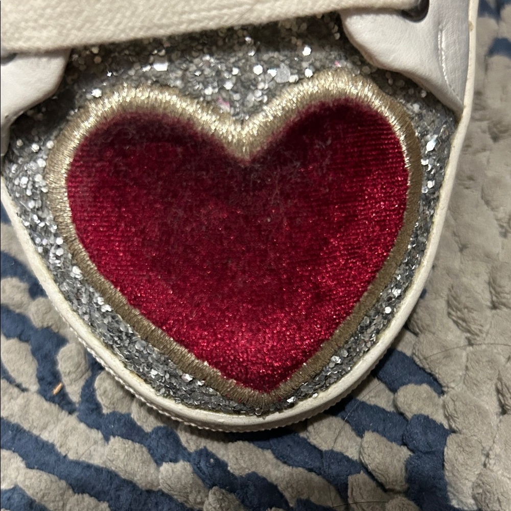 Betsey Johnson White and Red Heart Sneakers - Picture 3 of 5